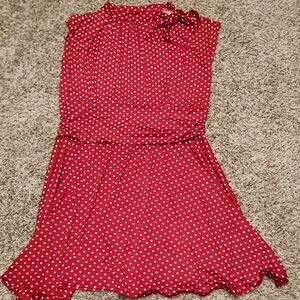 Retrolicious Red Ruffled Tie Front Sundress